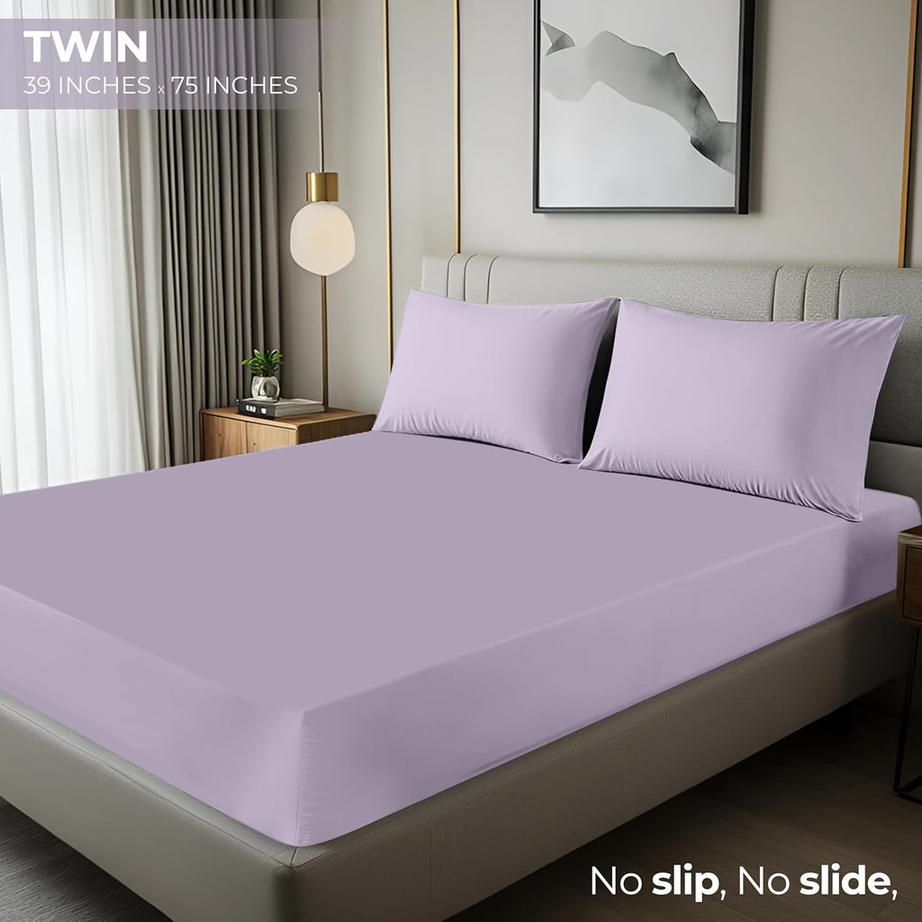 Utopia Bedding Twin Fitted Sheet - Soft Microfiber with Deep Pockets - Fade Resistant | Lavender
