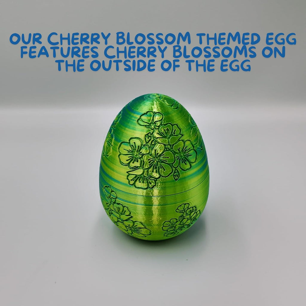 Skiennix Surprise Cherry Blossom Dragon Egg - 14" Articulating Joints | Stress Relief & Mystery Enclosure (Blue/Yellow)
