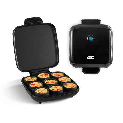 DASH Sous Vide Style Family Size Egg Bite Maker Bundle with Deluxe Silicone Egg Cups | Make 9 Egg Bites & 4-Inch Sandwiches