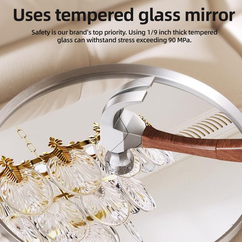 YYXW Brushed Nickel Round Bathroom Mirror for Wall, 24 inch Sliver Circle Mirror for Wall, New Frame Design, Tempered Glass,Wall Mounted Circle Mirror for Vanity, Entryway, Bedroom, Restroom