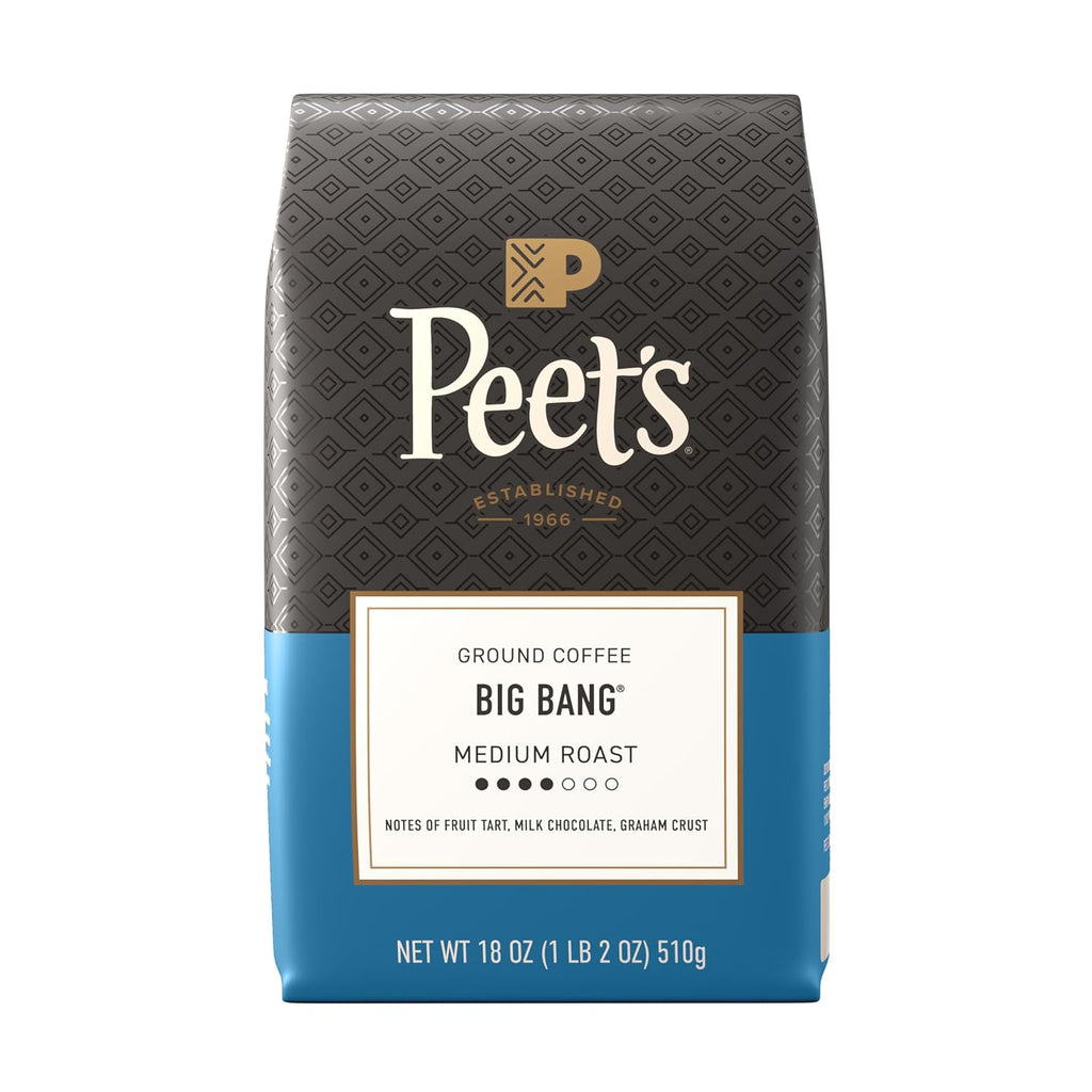 Peet's Coffee Medium Roast Ground Coffee - 100% Arabica Beans | Big Bang 18 Ounce Bag