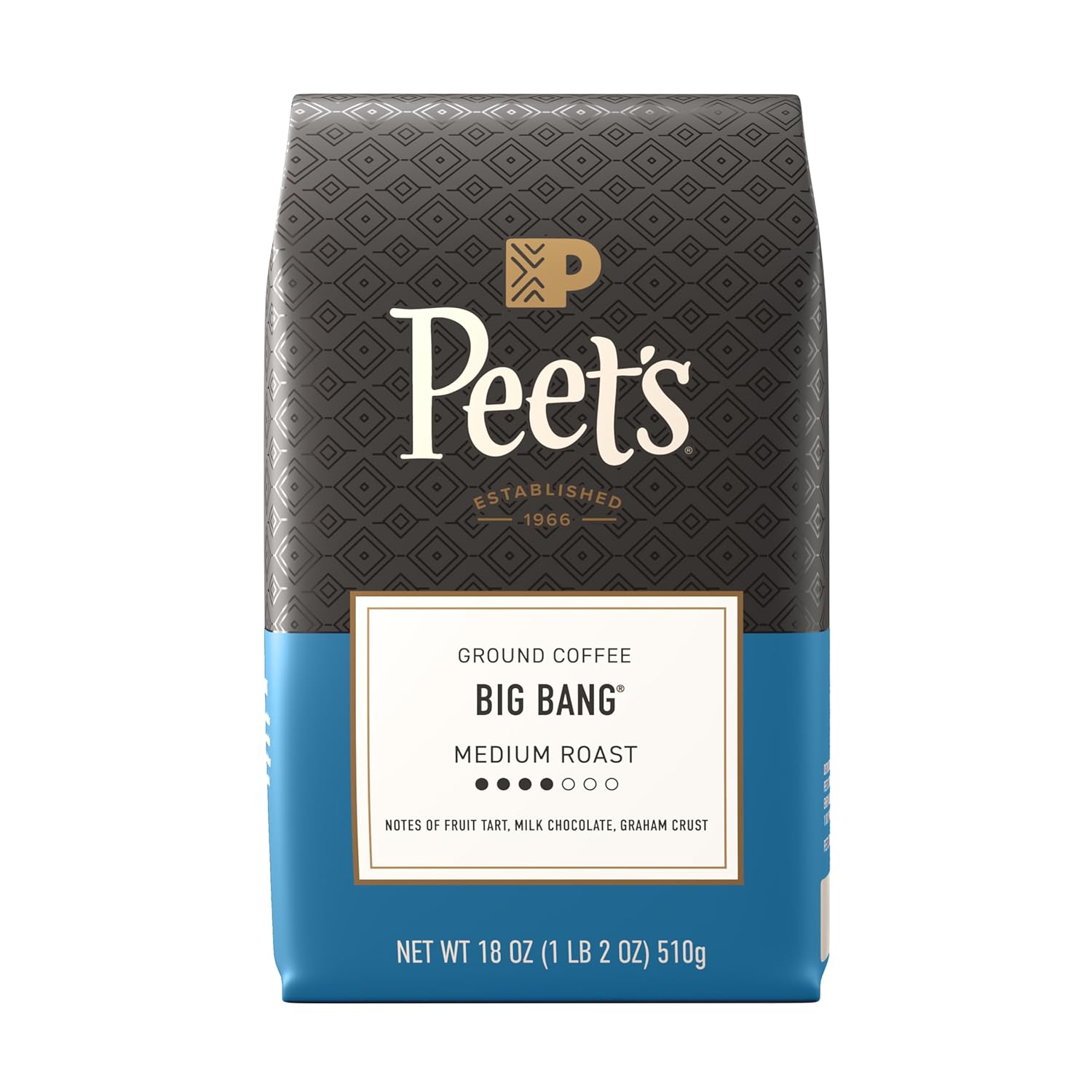 Peet's Coffee Medium Roast Ground Coffee - 100% Arabica Beans | Big Bang 18 Ounce Bag