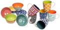 Annovero Mugs, Dessert Bowls | Kitchen Serving Dishes | Microwave Oven Safe | Colorful Porcelain Dinnerware