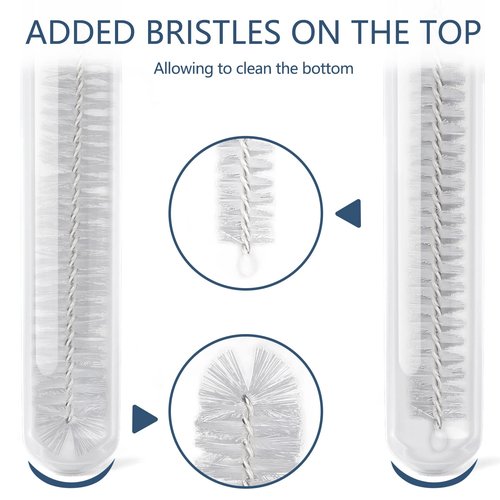 Straw Cleaner Brushes Sets, 12 Pieces 8.2 Inch Botthle Cleaning Brush and Nylon Tube Brush Brush Kit for Sippy Cup, Tumbler, Water Bottle, Drinking Straw (White)