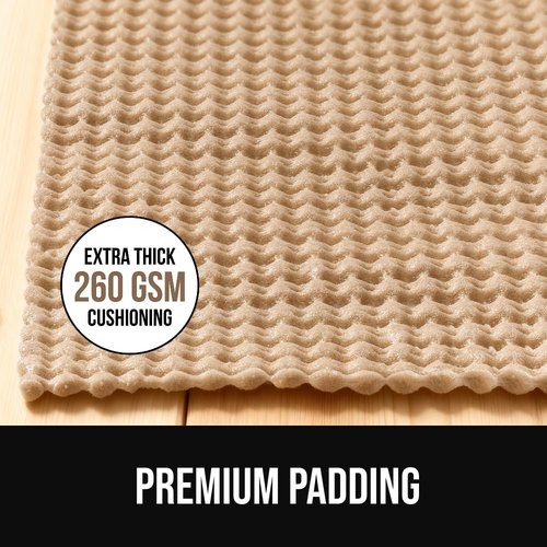 GORILLA GRIP Premium Dual-Sided Rug Gripper Pad - Extra Thick, Breathable & Slip Resistant | 2x3 Beige for Hardwood Floors