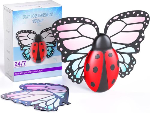 Flying Insect Trap - Indoor Light Fly Trap for Flies, Fruit Flies & Mosquitoes | 1 Device + 3 Refills