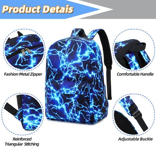 MSKYWU Backpack For Boy Elementary School Bookbag Durable Kid's Backpack Lightweight Travel Daypack (Blue-Light)