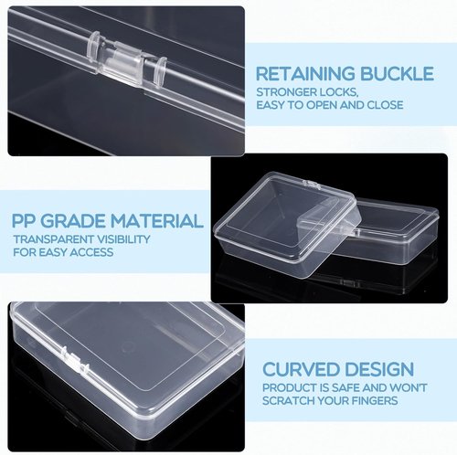 Jetec Mini Plastic Clear Beads Storage Containers - 6 Pieces for Jewelry, Crafts & Small Items | 5 x 4 x 1.3 Inch
