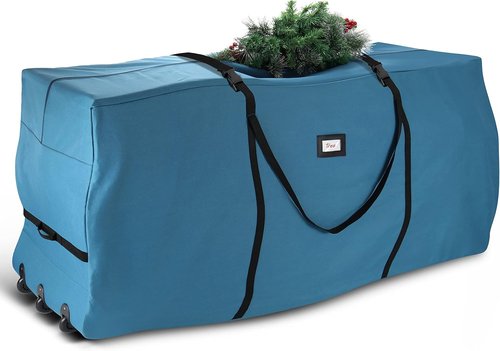 Hearth & Harbor 9 Ft Rolling Christmas Tree Storage Bag - Durable Design with Wheels & Dual Zipper
