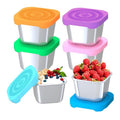 6Pack 6oz Stainless Steel Snack Containers for Kids, Leak Proof Small Food Storage Container with Silicone Lid, Easy Open Leak Proof Stainless Steel Food Storage Containers with Silicone Lids
