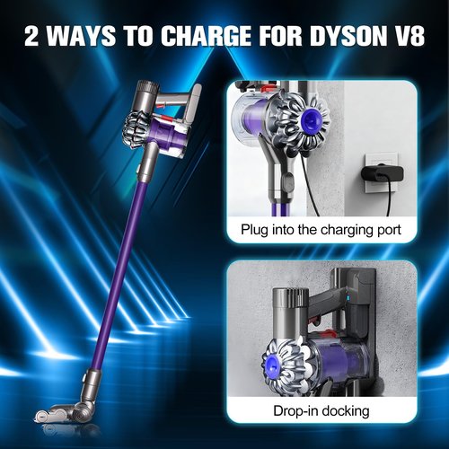 POWTREE Upgraded 8000mAh V8 SV10 Battery Replacement Compatible for Dyson V8 Vacuum Animal/Absolute/Motorhead/Fluffy/SV10 Handheld Cordless Vacuum Cleaner Li-ion 967834 05 215681 Battery