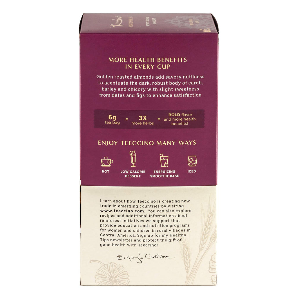 Teeccino Java Herbal Tea - Rich & Roasted Herbal Tea That’s Caffeine Free & Prebiotic for Natural Energy, 25 Tea Bags