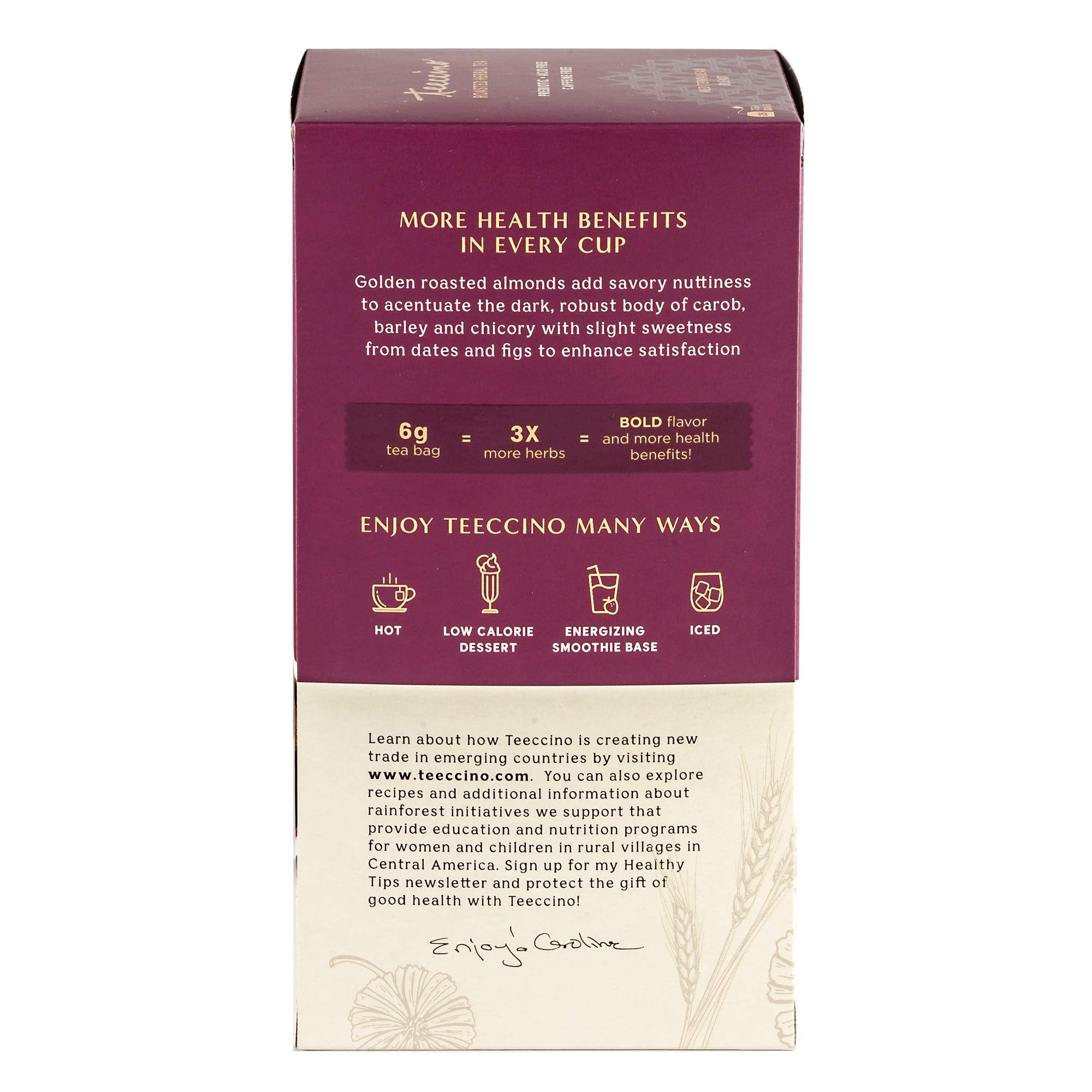 Teeccino Java Herbal Tea - Rich & Roasted Herbal Tea That’s Caffeine Free & Prebiotic for Natural Energy, 25 Tea Bags