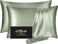 Mulberry Silk Pillowcase Set by [Brand Name] - Anti-Acne Queen Size 2-Pack in Sage Green | Luxurious Hair & Skin Care