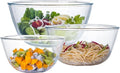 Homwin Glass Mixing Bowl Set - 3-Piece High Borosilicate Bowls for Baking & Serving | Microwave & Dishwasher Safe