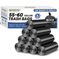 55-60 Gallon Trash Bags Heavy Duty 2.1 Mil - 39''x55'' 100 Count Extra Thick Black Garbage Bags Unscented Strong Huge Can Liners for Construction Industrial Yard Outdoor Commercial