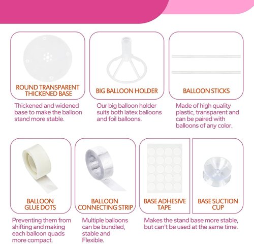 Bezente Balloon Stand Kit - 8PCS Tabletop Holder for Party Decorations | Reusable for Birthdays, Weddings & Showers