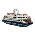 Old World Christmas Ferry Glass Blown Ornament for Christmas Tree, Handcrafted Holiday Decoration, Boating Collection