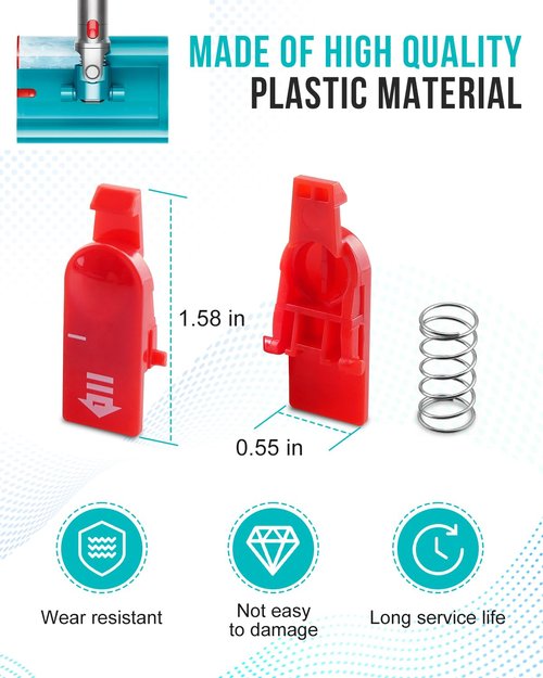 Vacuum Cleaner Release Catch with Spring Replacement Kit Fit for Dyson V12s/ V15s Submarine/Omni-glide Wet Roller Head