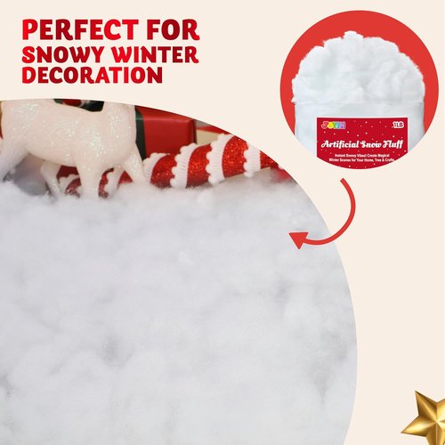 JOYIN Fake Snow Cotton | 1 LB Soft Snow Blanket for Christmas Village Decor & Winter Displays