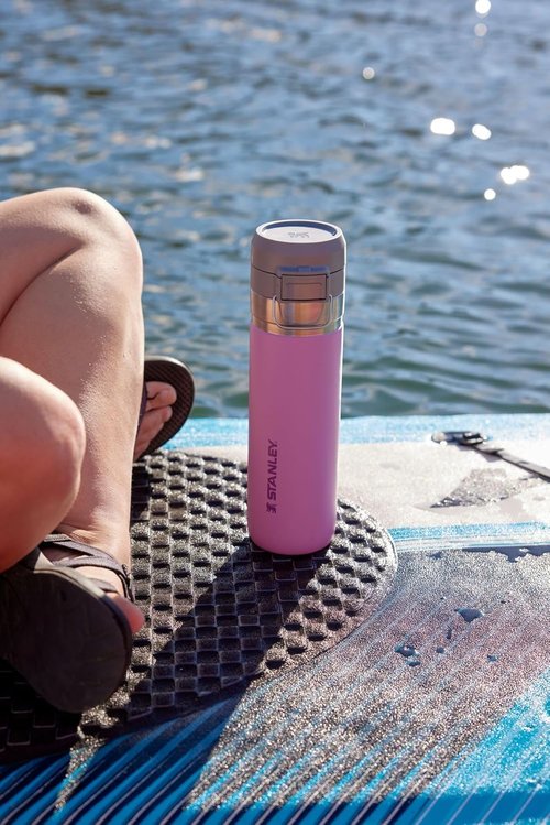 Stanley Quick Flip GO Water Bottle 24 oz | Push Button Lid | Leakproof and Packable for Travel and Sports | Insulated Stainless Steel | BPA-Free | Mist