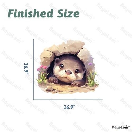 RoyoLam Cute Otter in a Hole with Florets Wall Decal Nursery Animal Wall Sticker Removable Peel and Stick Wall Art Decor for Kid Baby Classroom Preschool Living Room Playroom Bedroom School