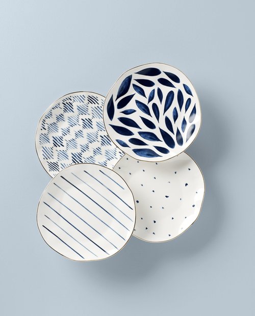 Lenox Blue Bay 4-Piece Dessert Plate Set, 4.05 LB
