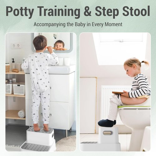 COOSEYA Kids' Step Stool - No-Slip Design for Bathroom & Potty Training | 2 Pack, Toddler-Friendly