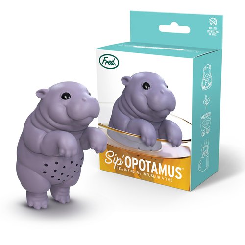 Genuine Fred SIP'OPOTAMUS Baby Hippo Tea Infuser – Moo Deng Inspired Design - Loose Leaf Tea Strainer - BPA-Free Silicone - Dishwasher Safe - Cute and Functional Gift