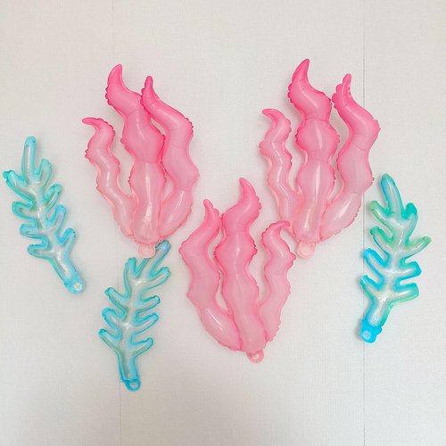 11Pcs Pink Axolotl Balloons,Seashell/Coral/Seaweed Balloon For Axolotl Birthday Party Decoration/Under the sea Party Decor/Mermaid Party Supplies Balloons/Axolotl Baby shower