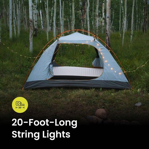 Luno Camping String Lights - 20' USB-Powered Warm White Outdoor Lighting for Adventures