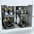 DEKAVA Under Sink Organizer - 2 Pack Bathroom Cabinet Storage Baskets | 2 Tier Sliding Design (Black)