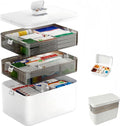 Skiennix 3-Tier Medicine Organizer - Portable First Aid Kit with Detachable Pill Box | White