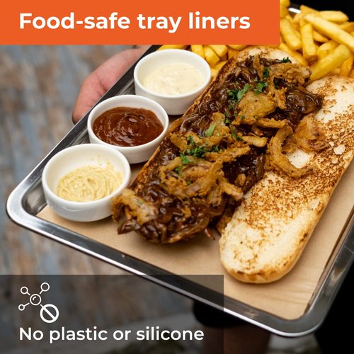 IDL Packaging 14" x 14" PFAS-Free Grease-Proof Paper Sheets, Pack of 1000, Natural Kraft - Microwave Safe Food Tray Liners - Grease-Absorbing Wrapping for Sandwiches, Cheeses, Hamburgers, etc.
