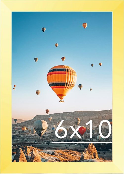 JCJMY Gold Picture Frame 6x10 - Versatile Wall Hanging or Tabletop Display with Shatter-Resistant Plexiglass