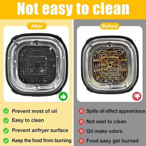 Palksky Air Fryer Heat Resistant Mat & Splatter Shield for Ninja Crispi Airfryers,Silicone Trivets & Splatter Guard for Ninja Crispi Accessories Portable Glass Cooking System Holder(Dark Gray&Black)