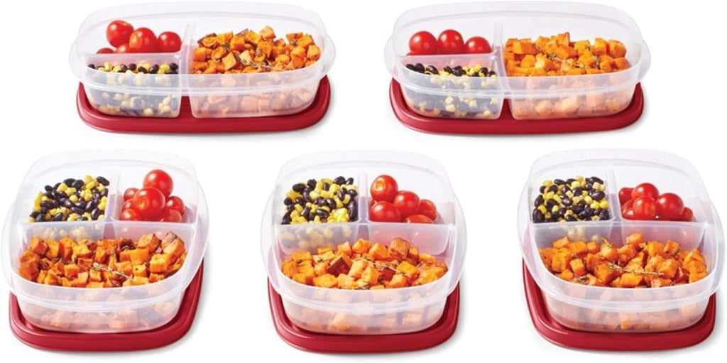 Rubbermaid EasyFindLids Meal Prep Containers - 5.1 Cup | Convenient Red Storage Solution