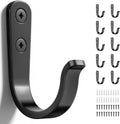 Niffgaff 10Pcs Wall Hooks - Durable Black Hooks for Hanging Towels and Coats