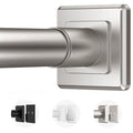 Haryaers Brushed Nickel Tension Curtain Rod Adjustable Shower Curtain Rods 30-76 In Spring No Drilling or Screw Installation Shower Rod for Bathroom Shower Bar for Closet Kitchen with Brackets