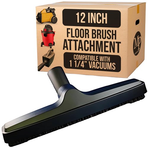 MP Maresh Products Genuine Deluxe Brush Attachment - Horse Hair Brush, Wet Dry Vacuum Cleaner, Central Vacuum System Parts & Accessories, Dust Floor, 32mm Standard Size - Black (12 Inch)