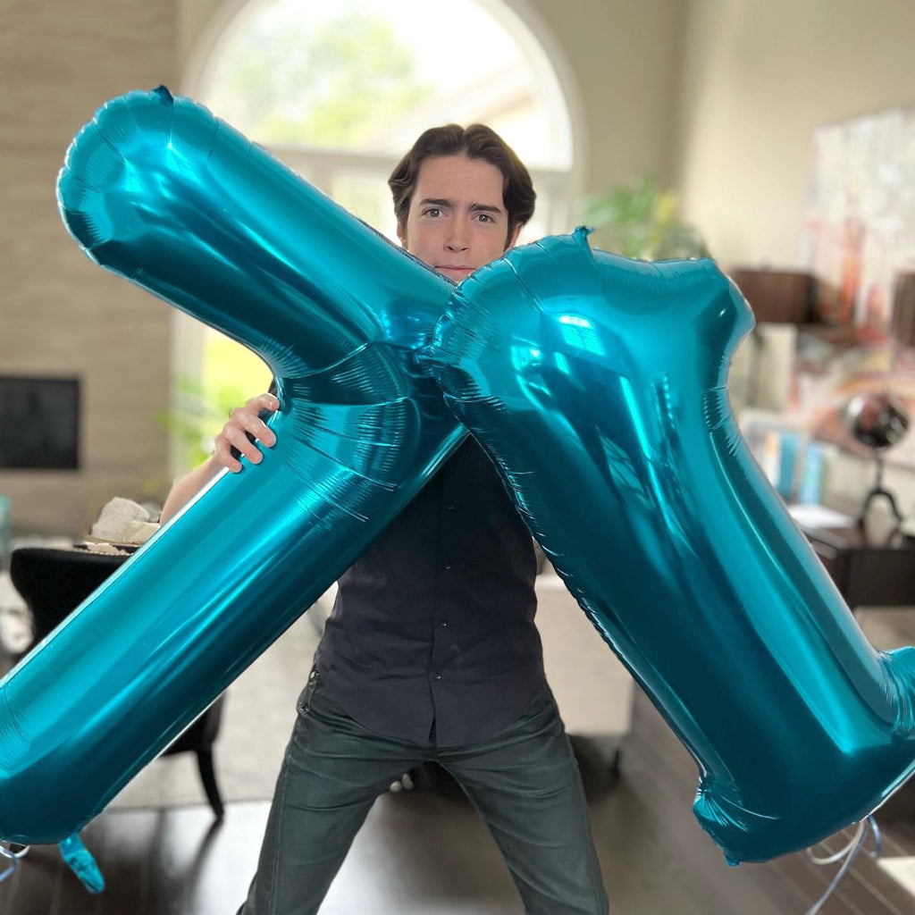 Number 7 Balloon by [Brand Name] - 40 Inch Light Blue Giant Foil Balloon for 7th Birthday Party Decorations