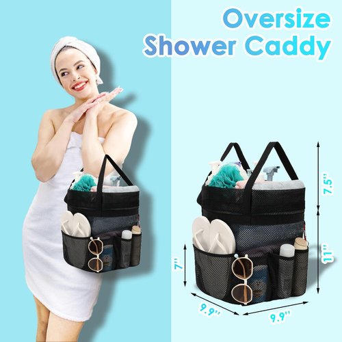 Fammart Mesh Shower Caddy - Portable 8-Pocket Tote for Dorms, Travel & Gym | Extra Large Toiletry Organizer