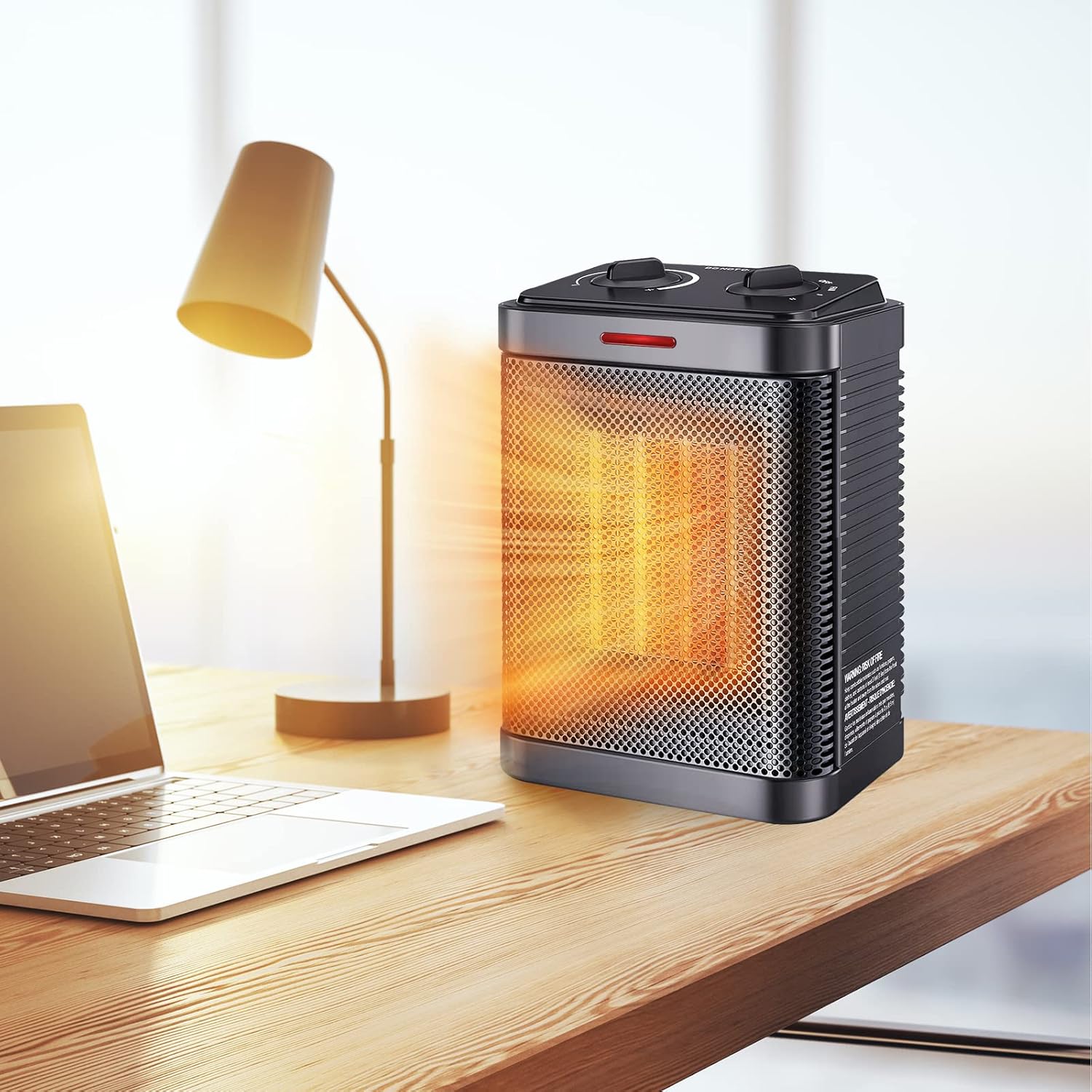 Regine Switzerland 1500W PTC Ceramic Space Heater - Rapid 2S Heating, 3 Modes, Safety Features | Ideal for Bedroom & Office