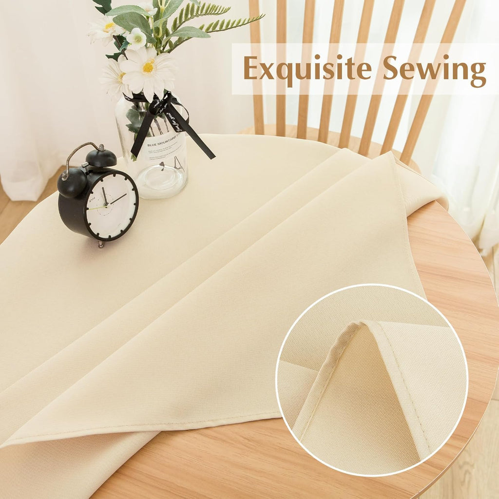 Skiennix 36x36 Inch Beige Small Square Tablecloth - Washable Polyester Fabric for Indoor/Outdoor Use