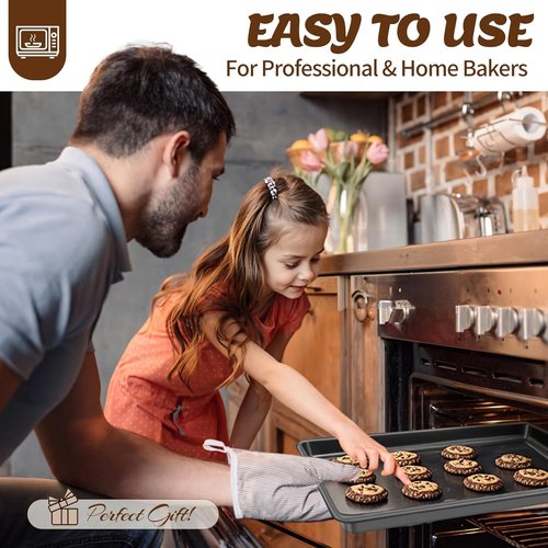 AIVIKI Nonstick Baking Pans Set - 6-Piece Bakeware Set with Cookie Sheet, Roaster, Muffin & More