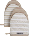 KitchenAid Mini Oven Mitts - 2-Pack Set in Milkshake Tan | Perfect for Easy Cooking & Baking