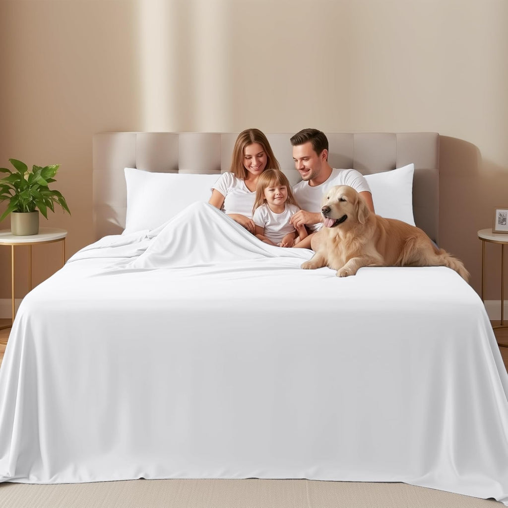 Utopia Bedding Queen Size Sheet Set - Soft, Breathable Microfiber | 4-Piece in White, Oeko-Tex Certified