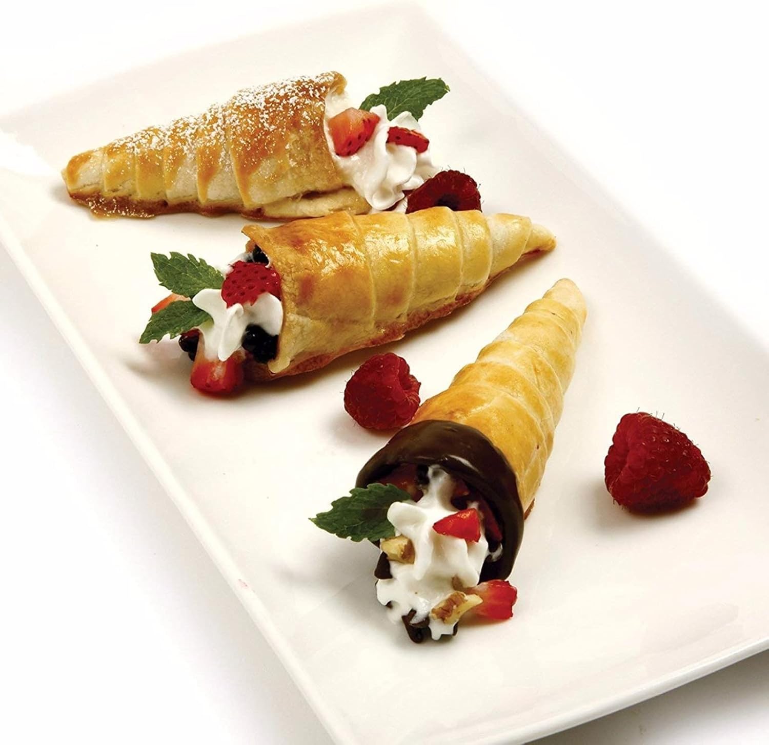 Skiennix 30 PCS Non-Stick Stainless Steel Cream Horn Molds - Large 5" for DIY Pastries & Desserts