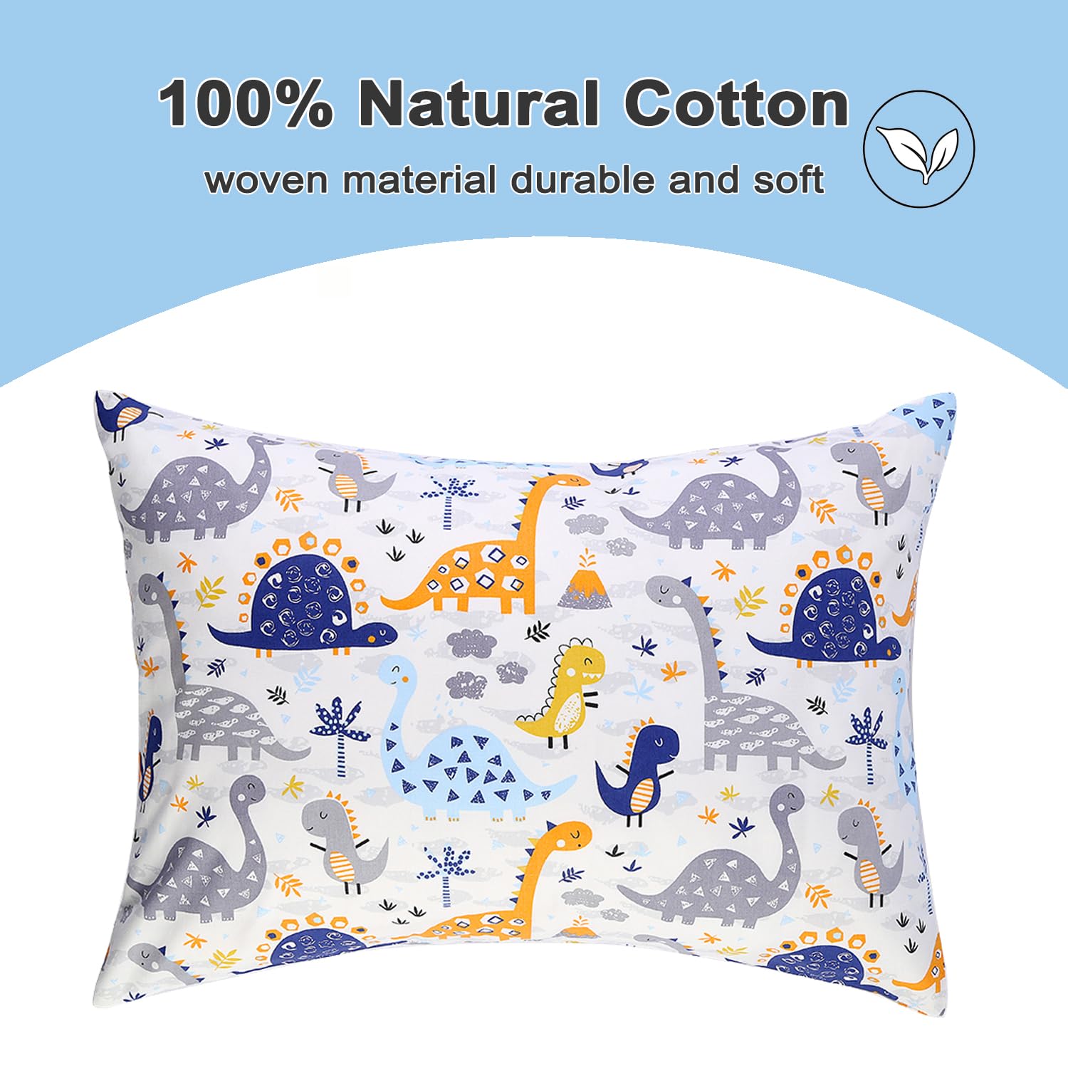 IBraFashion Kids Toddler Pillowcases Set 100% Cotton 14x19 Jungle Animals Envelope Style, Machine Washable