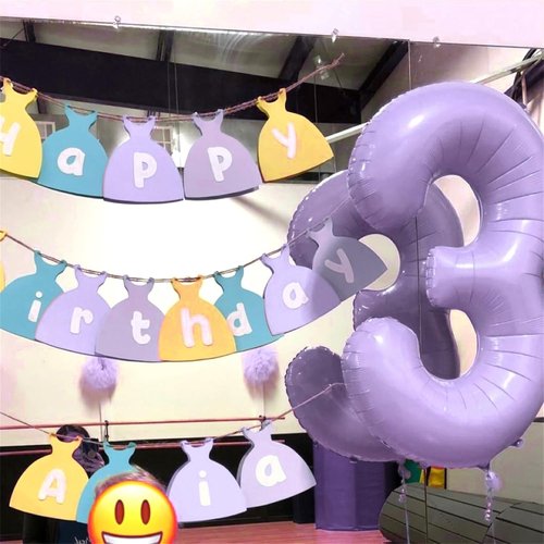 Light Purple Number 40 Birthday Balloons - 40 Inch Large Pastel Mylar Foil Balloons for 40th Anniversary Celebrations